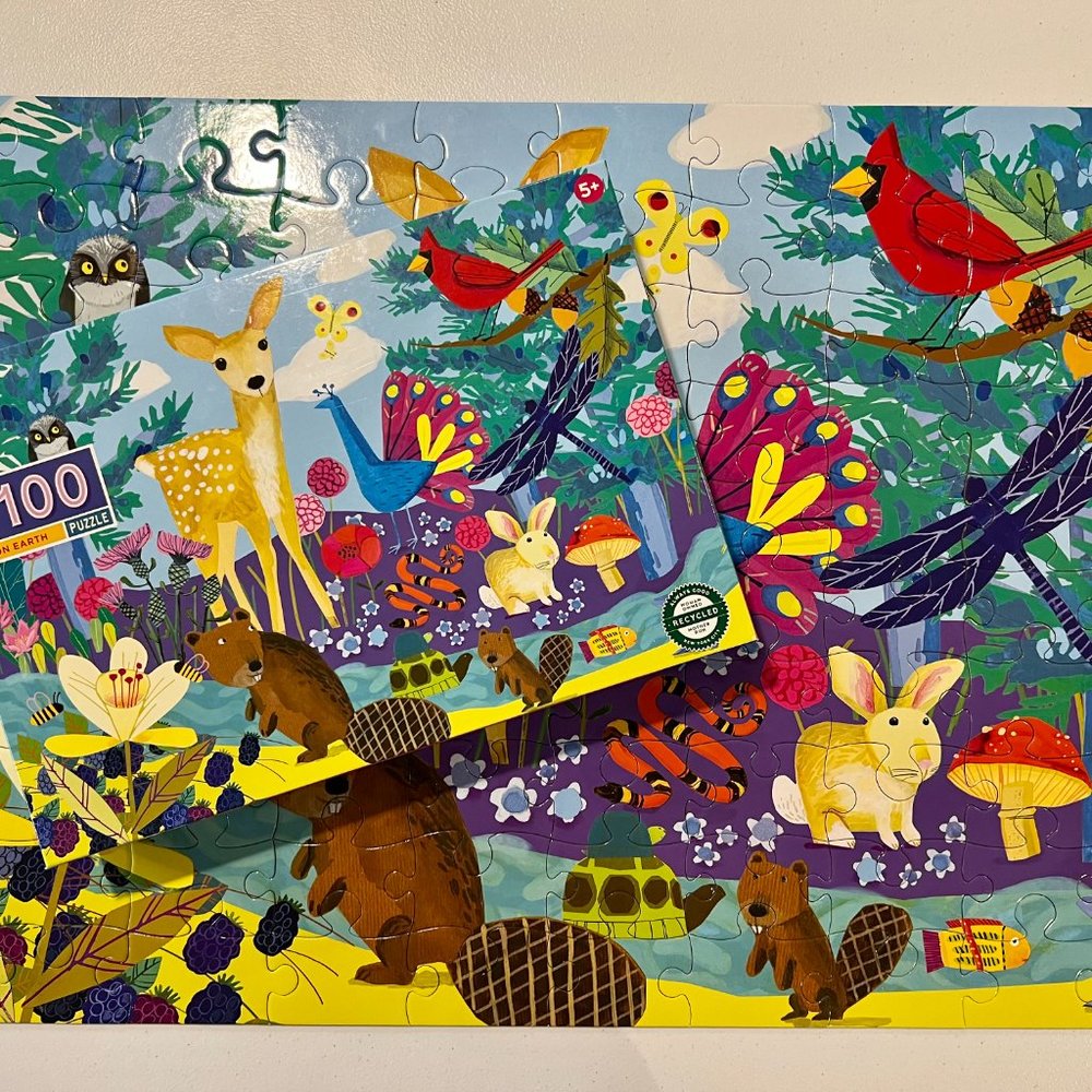NEW! Beautiful Two-sided Life on Earth Puzzle 100 Pc. (unopened)